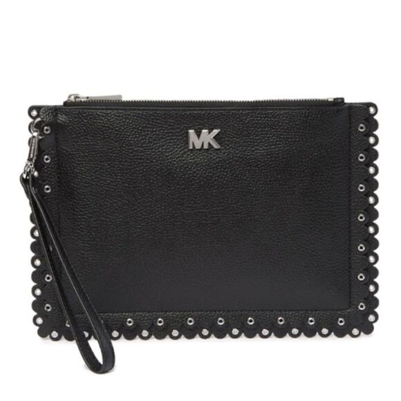 Michael Kors Scalloped Navy Leather Wristlet - Picture 10 of 11